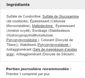 Glucosamine et Chondroïtine 30 comprimés - Prozis