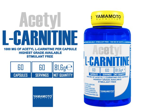 Acetyl L-carnitine - 1000mg - 60 gélules - Yamamoto Nutrition
