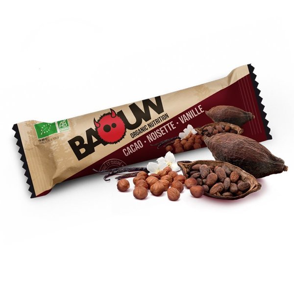Barre énergétique BIO cacao noisette vanille - Baouw