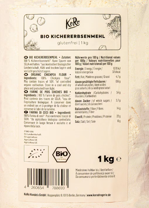 Farine de pois chiches Bio1 kg - Koro